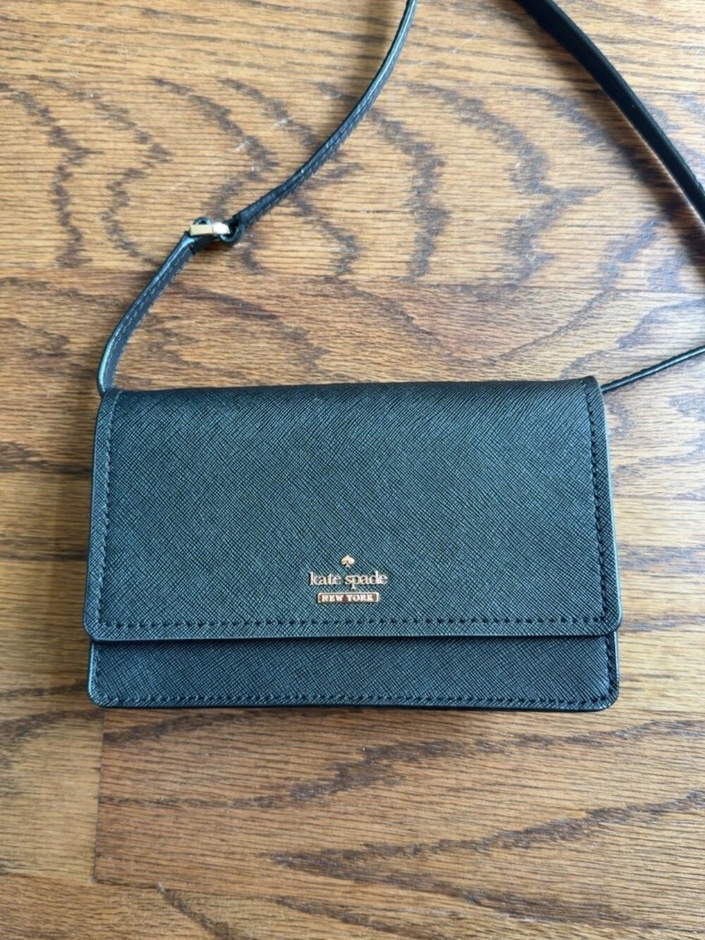 Kate Spade New York Black Saffiano Leather Crossbody Bag